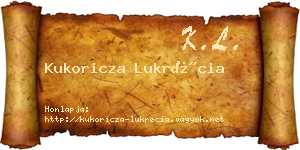 Kukoricza Lukrécia névjegykártya